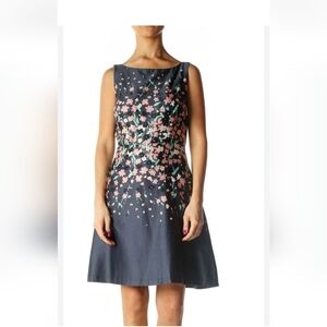 Ann Taylor Loft Outlet Sleeveless Floral Flower Fit And Flare Dress Colorful 16